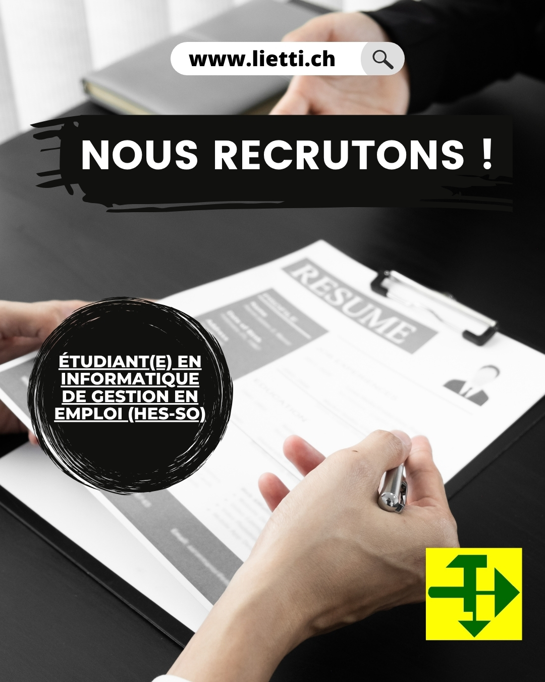 Ferd. Lietti SA souhaite offrir une opportunité concrète à un·e étudiant·e @hessovalais en informatique de gestion. 💼 Une belle occasion de mettre en pratique tes apprentissages tout en contribuant à des projets réels de digitalisation. 📍 Lieu : Sion 📅 Entrée en fonction : à convenir 🔗 Postule ici : https://lietti.odoo.com/r/abu 📩 Ou par email : rh.informatique@lietti.odoo.com Nous serions fiers de t’accompagner dans ton parcours professionnel. #ferdlietti #accueil #news