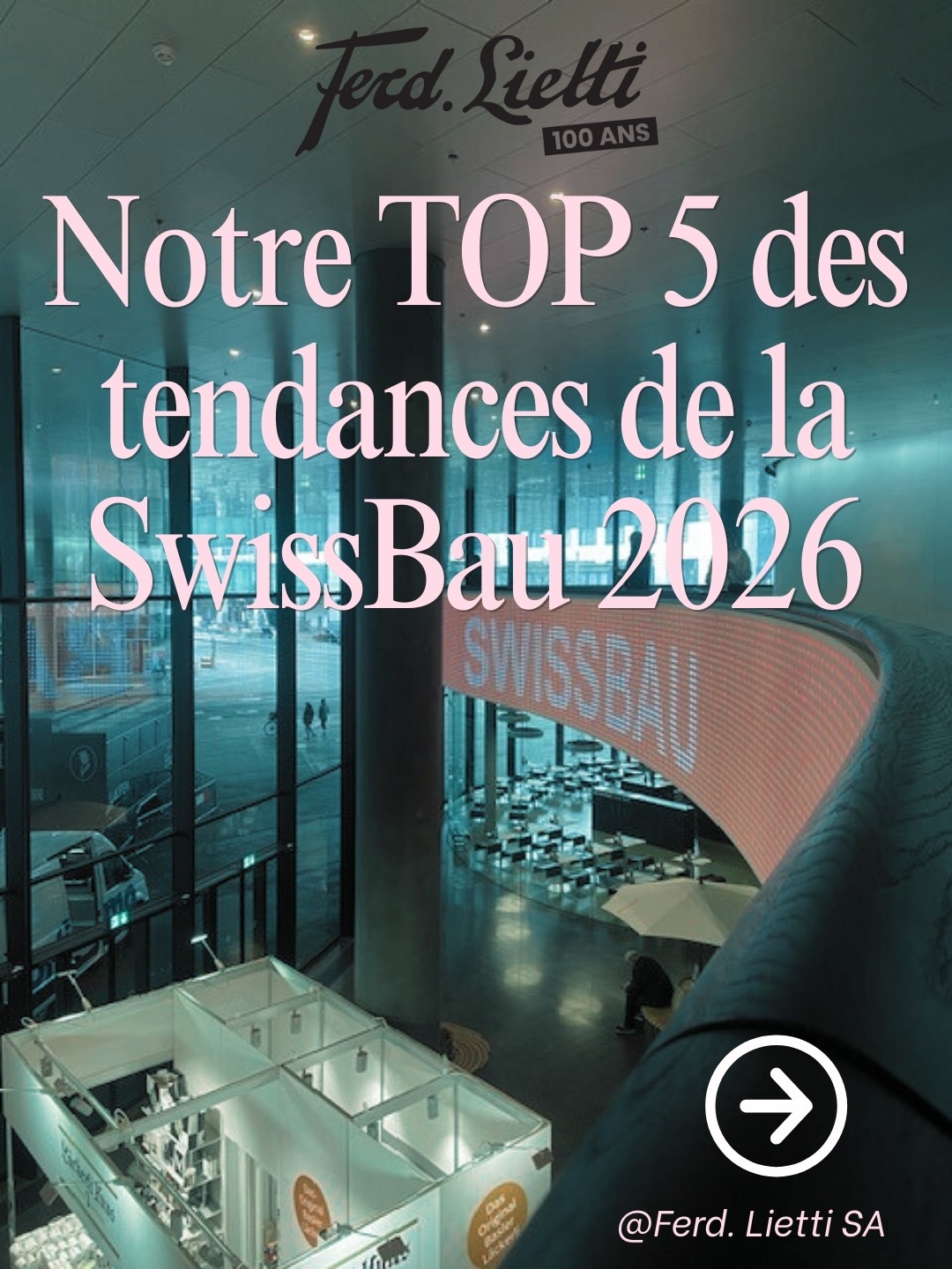 La semaine dernière, notre équipe était à @messebasel pour identifier les tendances qui façonneront les constructions de demain. 👉 Swipe pour découvrir nos coups de cœur. 📍 À retrouver prochainement dans notre showroom à Sion. #Swissbau #SélectionFerdLietti #TendancesHabitat #Innovation #100Ans #acceuil #news