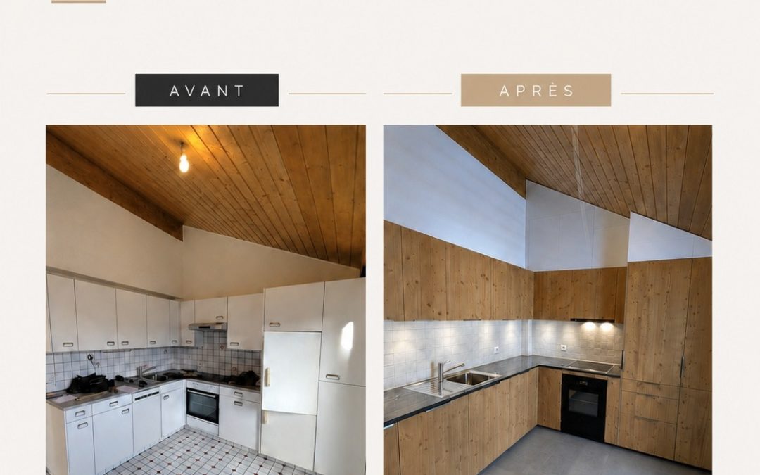 Une belle transformation pour cette cuisine, avec un nouvel espace plus moderne, chaleureux et fonctionnel 👌 🌲 Façades en sapin 3 plis brossé naturel vernis 🖤 Plan de travail en granit Black poli brillant ⚡ Électroménager @vzug 💡 Éclairage intégré sous les meubles hauts 👩💻 Conception : @jennifer_ga22 🛠️ Montage : @prazjo Un projet sobre, durable et pensé dans les détails 🤍 #FerdLietti #100ans #RénovationCuisine #Cuisines #AvantAprès #Sion #Valais #AménagementIntérieur #VZUG @mobalpa #news #accueil