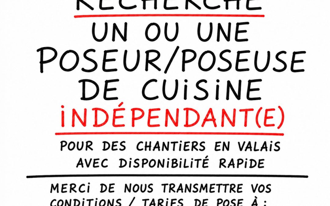 Ferd. Lietti SA recherche un ou une poseur/poseuse de cuisine indépendant(e) pour des chantiers en Valais, avec disponibilité rapide. Merci de nous transmettre vos conditions / tarifs de pose à : 📩 e.bonascia@lietti.ch Enzo Bonascia Responsable département cuisines #news #accueil @enzobonascia