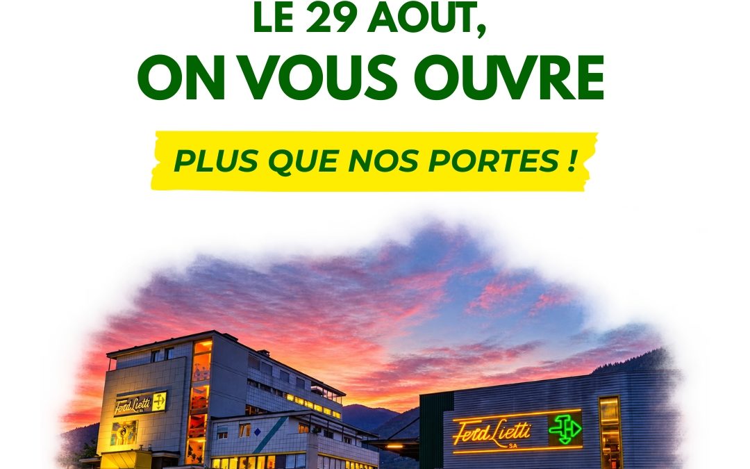 Pour lâoccasion, Ferd. Lietti vous ouvre ses portes pour une journĂ©e conviviale, gourmande et pleine de dĂ©couvertes. đđ Au programme đ đ Pizza & grillades en direct đž Cocktails prĂ©parĂ©s par un mixologue đšâđł DĂ©monstrations dans nos showrooms đ Grand concours des 100 ans, avec notamment une VW Polo Ă gagner đ Animations pour petits et grands đą Visite libre de nos expositions et dĂ©couverte de notre histoire De quoi passer un samedi entre dĂ©couvertes, gourmandise et bonne humeur. đ
Samedi 29 aoĂ»t 2026 đ 9h â 16h đ Rue de la Dixence 48, Sion đïž EntrĂ©e libre On se retrouve pour fĂȘter ce siĂšcle dâhistoire ensemble. đđ #FerdLietti #Lietti100ans #PortesOuvertes #Sion #Valais #news #accueil #100 #100ans
