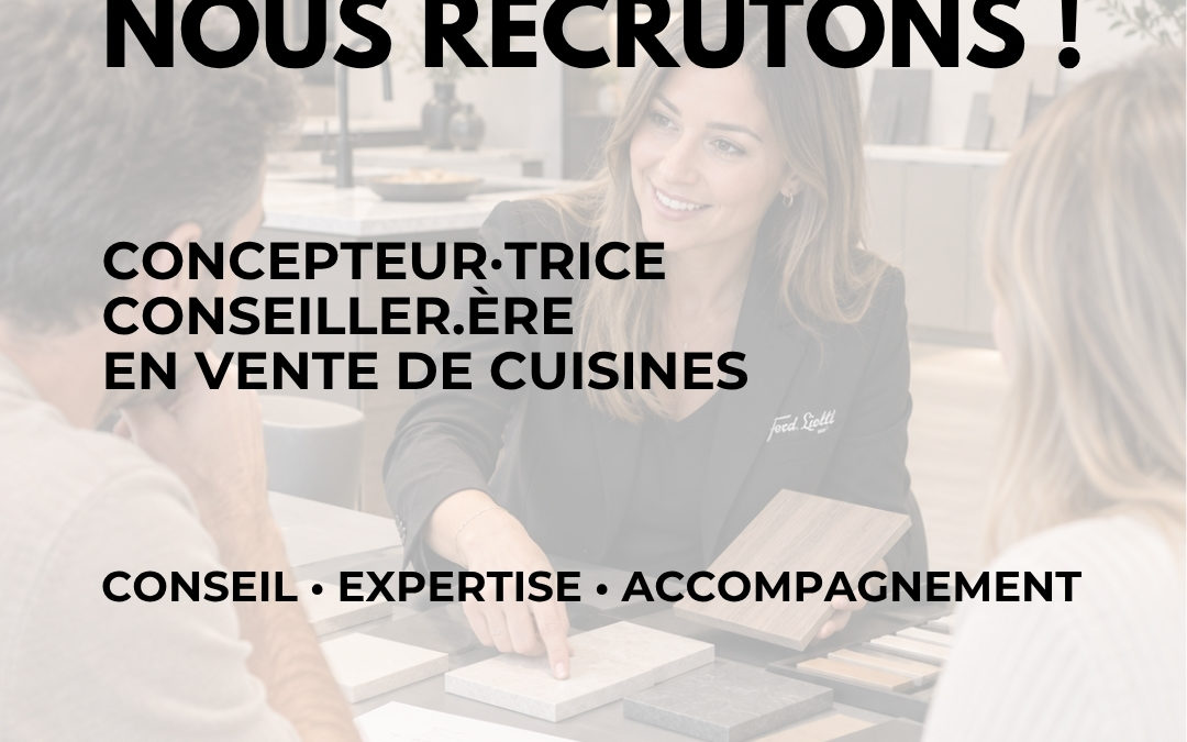 Nous recrutons ! 👋 Pour notre département Cuisines à Sion, nous recherchons un·e : Concepteur·trice / Conseiller·ère en vente de cuisines Vous aimez imaginer des espaces, conseiller les clients et les accompagner dans la réalisation de leur projet ? Cette opportunité pourrait vous intéresser. Votre mission : accueillir, conseiller et accompagner nos clients, de la conception du projet jusqu’à sa réalisation. Nous recherchons une personne disposant d’une expérience réussie dans un poste similaire, avec une bonne aisance relationnelle, des connaissances techniques et une maîtrise des logiciels de conception de cuisines tels que InSitu et Metron. 📍 Showroom de Sion 📅 Entrée en fonction : à convenir Envie de rejoindre l’équipe Ferd. Lietti SA ? Postulez par email à s.coccolo@lietti.ch #ferdlietti #lietti100ans #recrutement #emploi #sion #valais #cuisine #conception #vente #conseil #showroom #100 #accueil #news